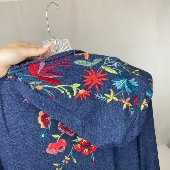 Johnny Was Biya Embroidered Duster Hooded Cardigan - Picture 4 of 7